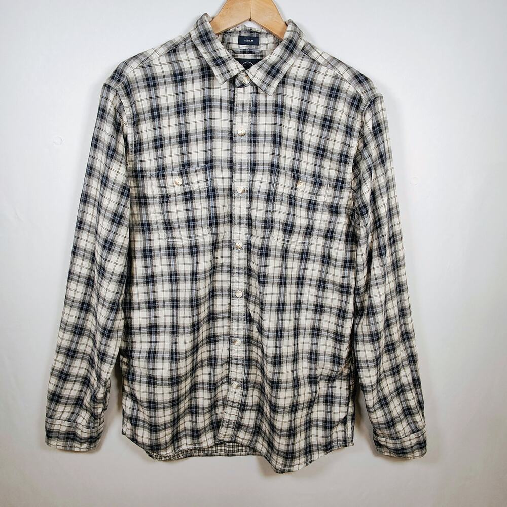 Even Tide‎ Men’s Medium Long Sleeve Button-Down Plaid Shirt NWOT